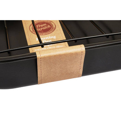 Orsina Large Non-Stick Roasting Tin with Rack – Black Ovenware Pan