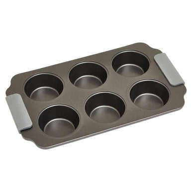 Orsina Non-Stick 6-Cup Muffin Tray with Silicone Grips – Grey