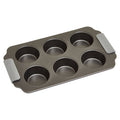 Orsina Non-Stick 6-Cup Muffin Tray with Silicone Grips – Grey