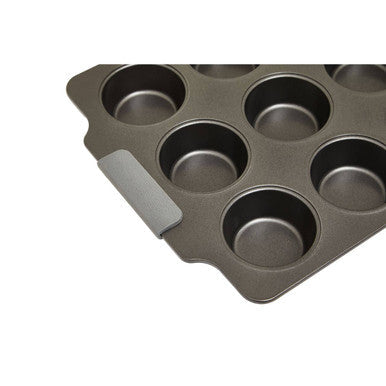 Orsina From Scratch 12-Cup Muffin Tray – Non-Stick Grey Cupcake Pan