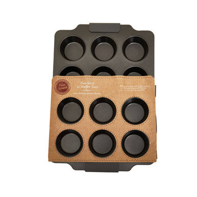 Orsina From Scratch 12-Cup Muffin Tray – Non-Stick Grey Cupcake Pan
