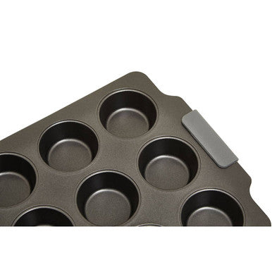 Orsina From Scratch 12-Cup Muffin Tray – Non-Stick Grey Cupcake Pan