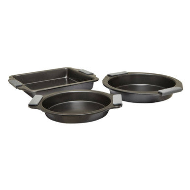 Orsina Non-Stick Baking Dishes – Set of 3 Grey Ovenware with Handles