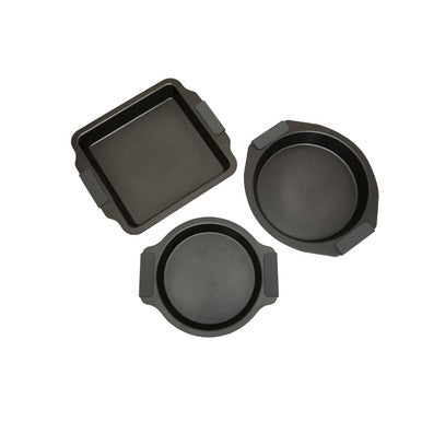 Orsina Non-Stick Baking Dishes – Set of 3 Grey Ovenware with Handles