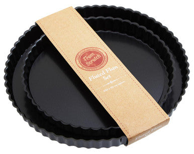 Orsina Set of 2 Fluted Flan Tins – Nonstick Tart Pans with Loose Bases