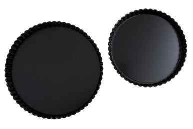 Orsina Set of 2 Fluted Flan Tins – Nonstick Tart Pans with Loose Bases