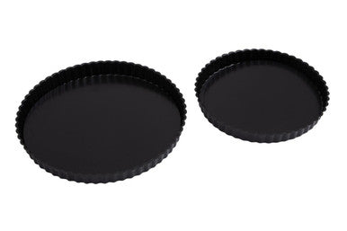 Orsina Set of 2 Fluted Flan Tins – Nonstick Tart Pans with Loose Bases