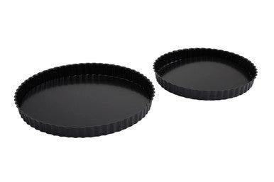 Orsina Set of 2 Fluted Flan Tins – Nonstick Tart Pans with Loose Bases