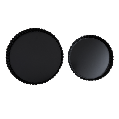 Orsina Set of 2 Fluted Flan Tins – Nonstick Tart Pans with Loose Bases