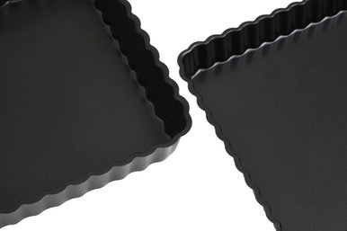 Orsina Fluted Quiche & Flan Tins – Set of 2 Nonstick Loose Base Pans