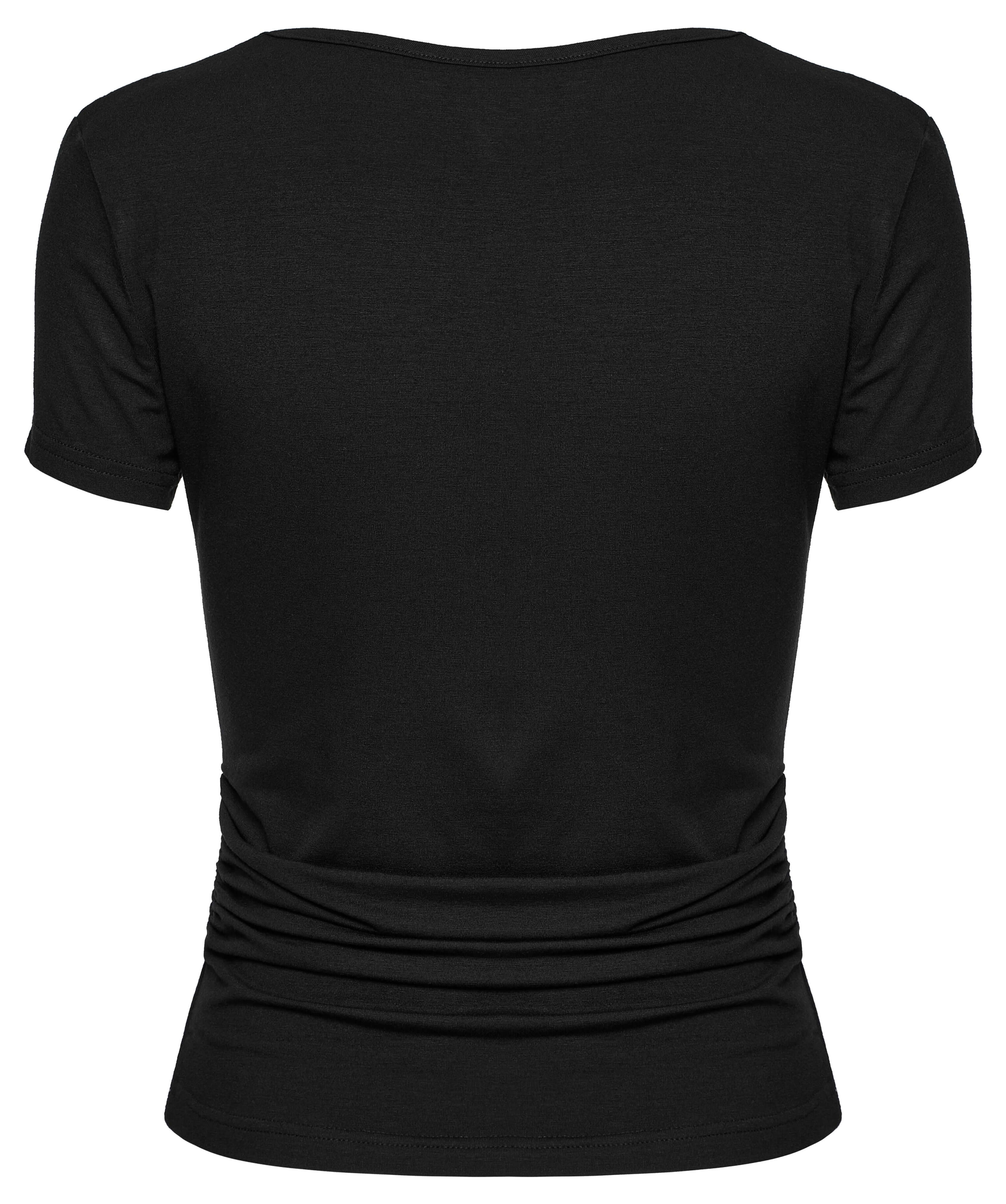 Punk Rave Armida V-Neck T-Shirt – Cotton Waist Pleat Top with Decal