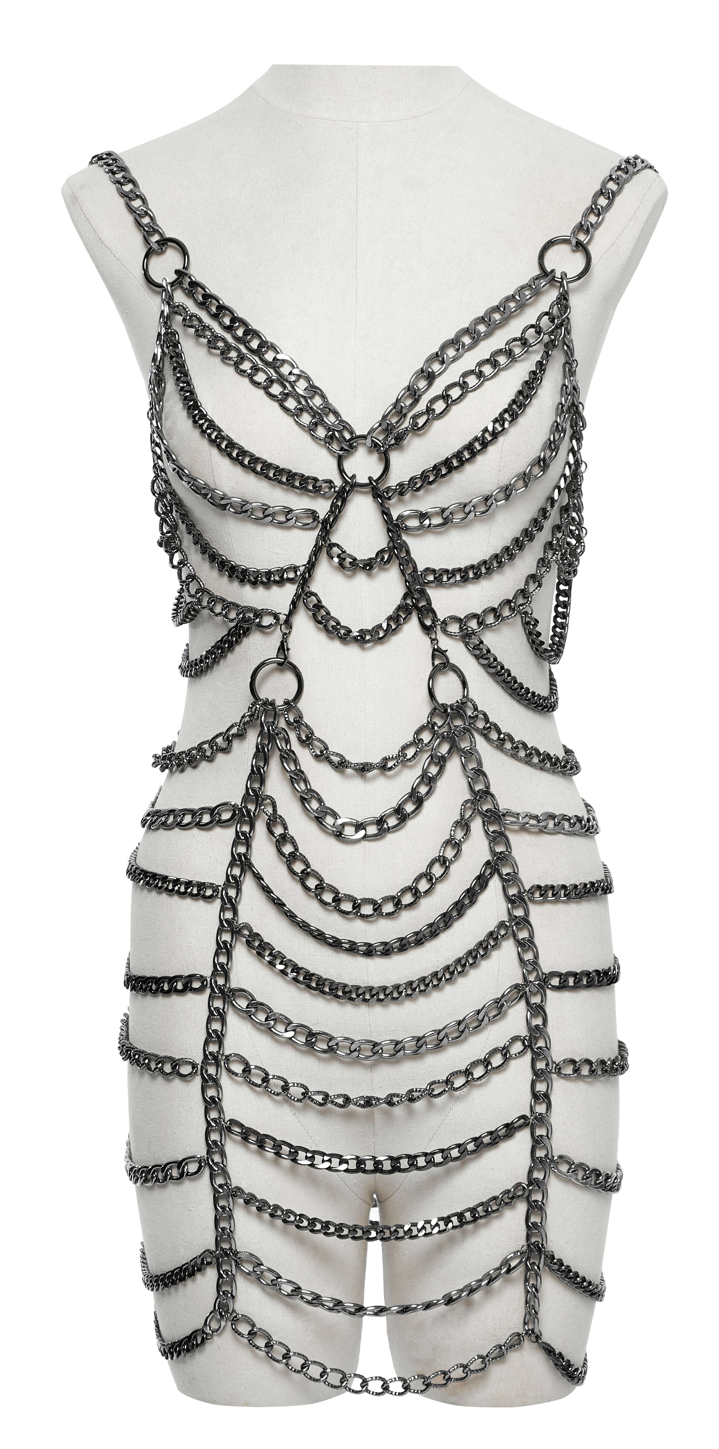 Punk Rave Anslie Aluminum Metal Body Chain Dress | Two-Piece Set