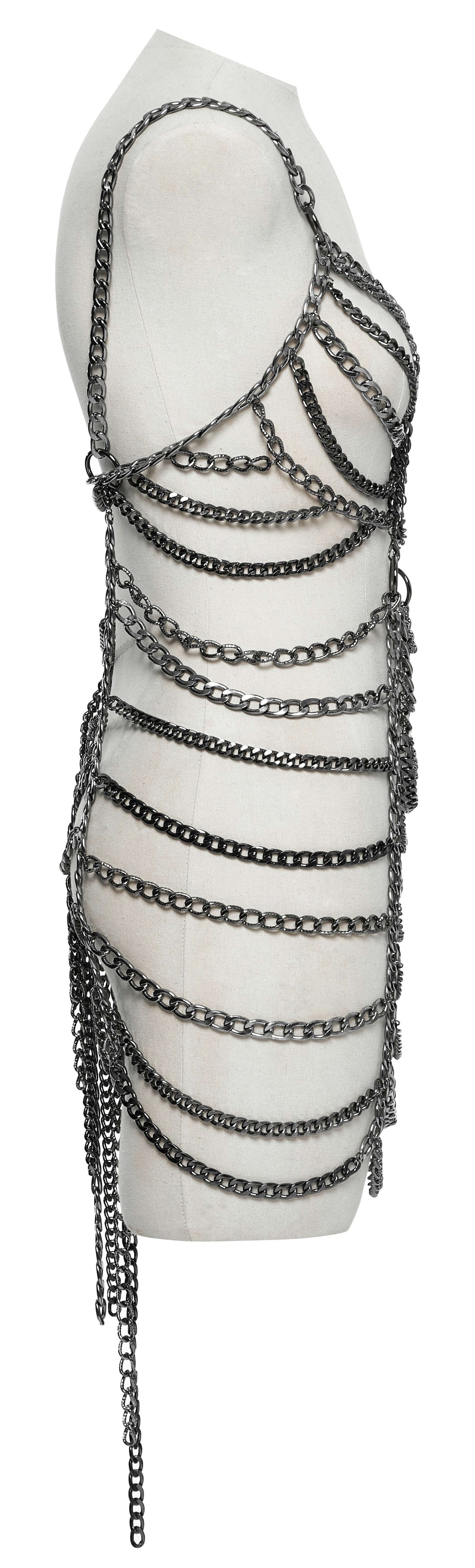 Punk Rave Anslie Aluminum Metal Body Chain Dress | Two-Piece Set
