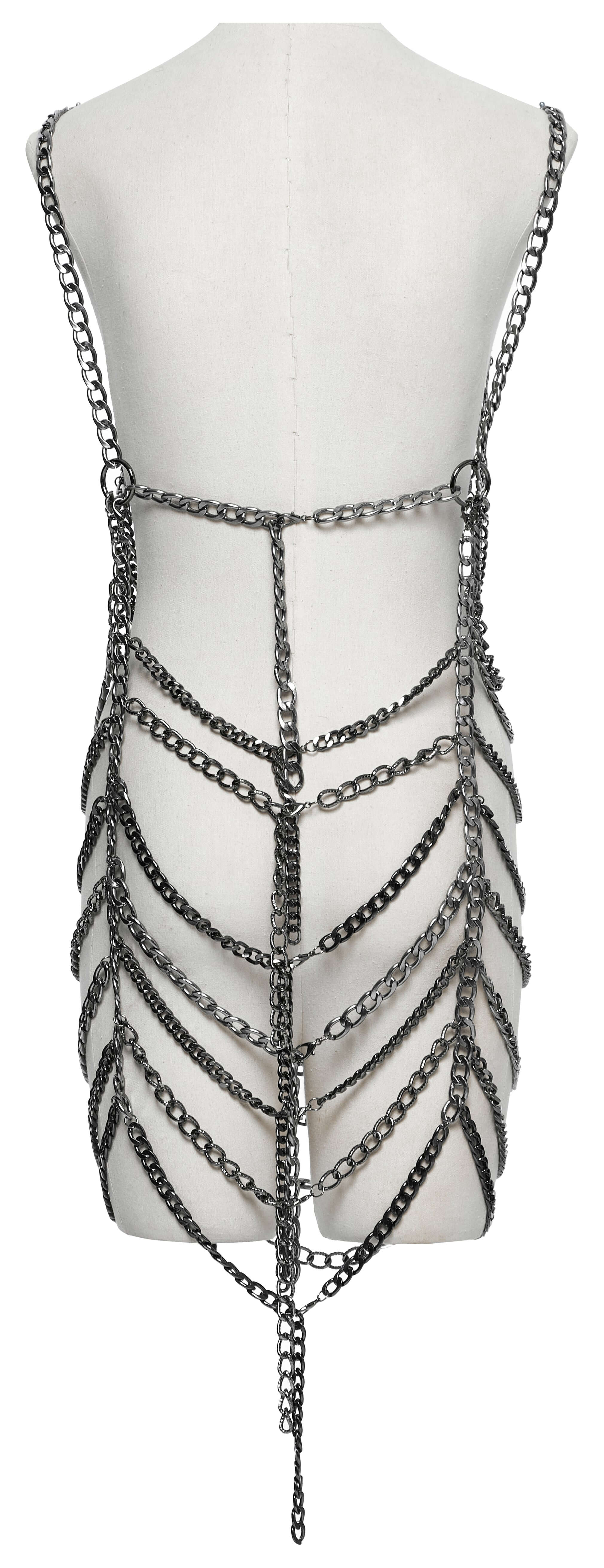 Punk Rave Anslie Aluminum Metal Body Chain Dress | Two-Piece Set