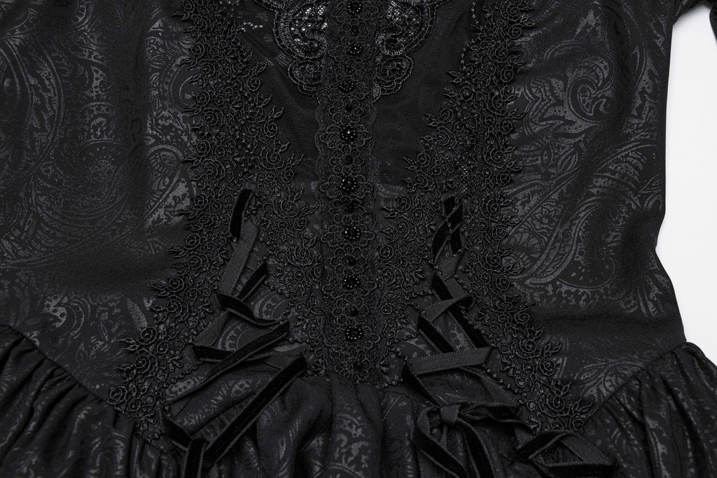 Punk Rave Jezebel Elf Off Shoulder Dress | Lace High-Low Chiffon