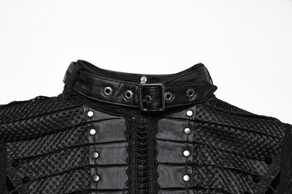 Punk Rave Seraphine Gothic Spinal Lace Panel Maxi Dress – Black