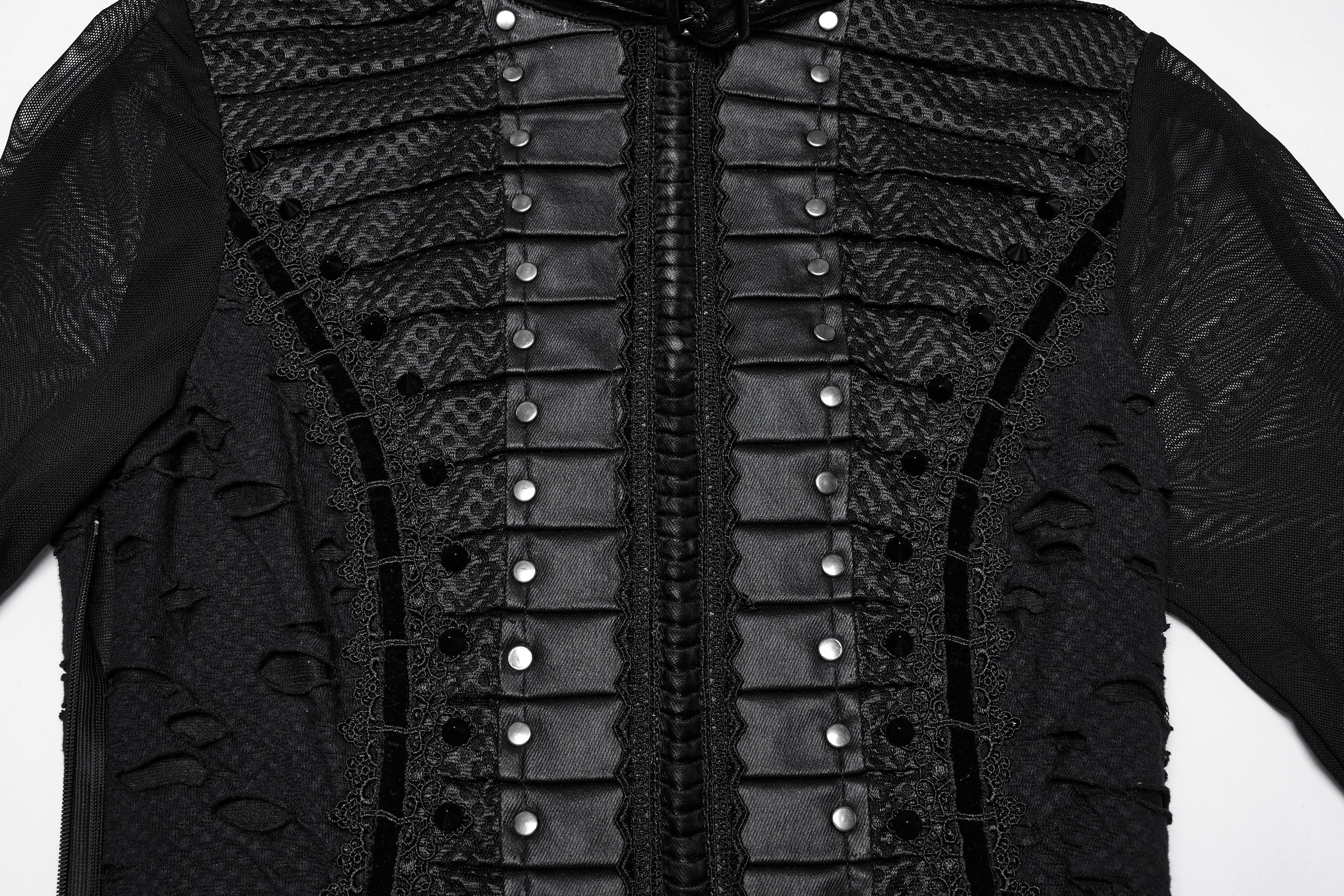 Punk Rave Seraphine Gothic Spinal Lace Panel Maxi Dress – Black
