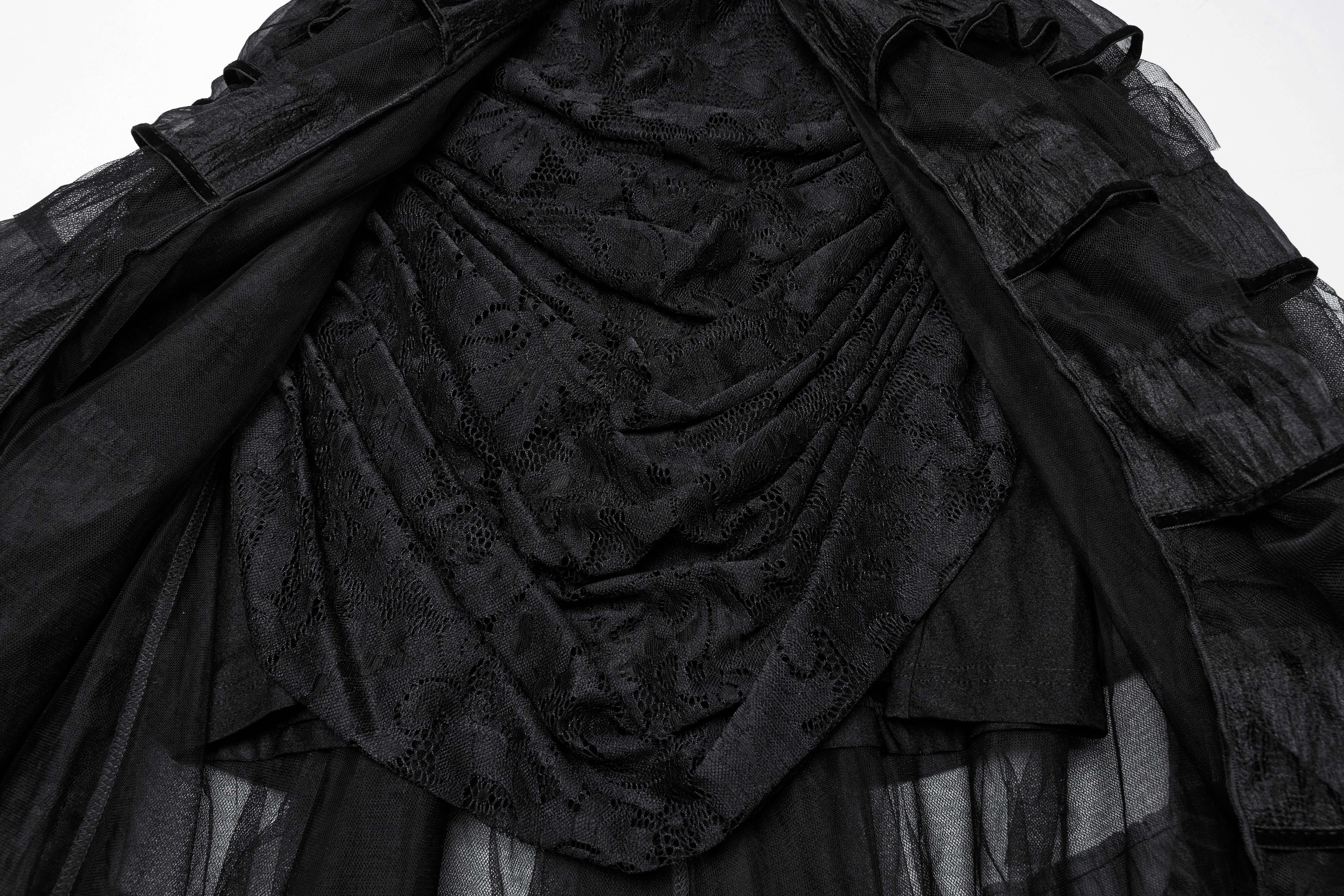Punk Rave Penelope Steampunk Lace Dress | Gothic Ruffled Chiffon Mesh