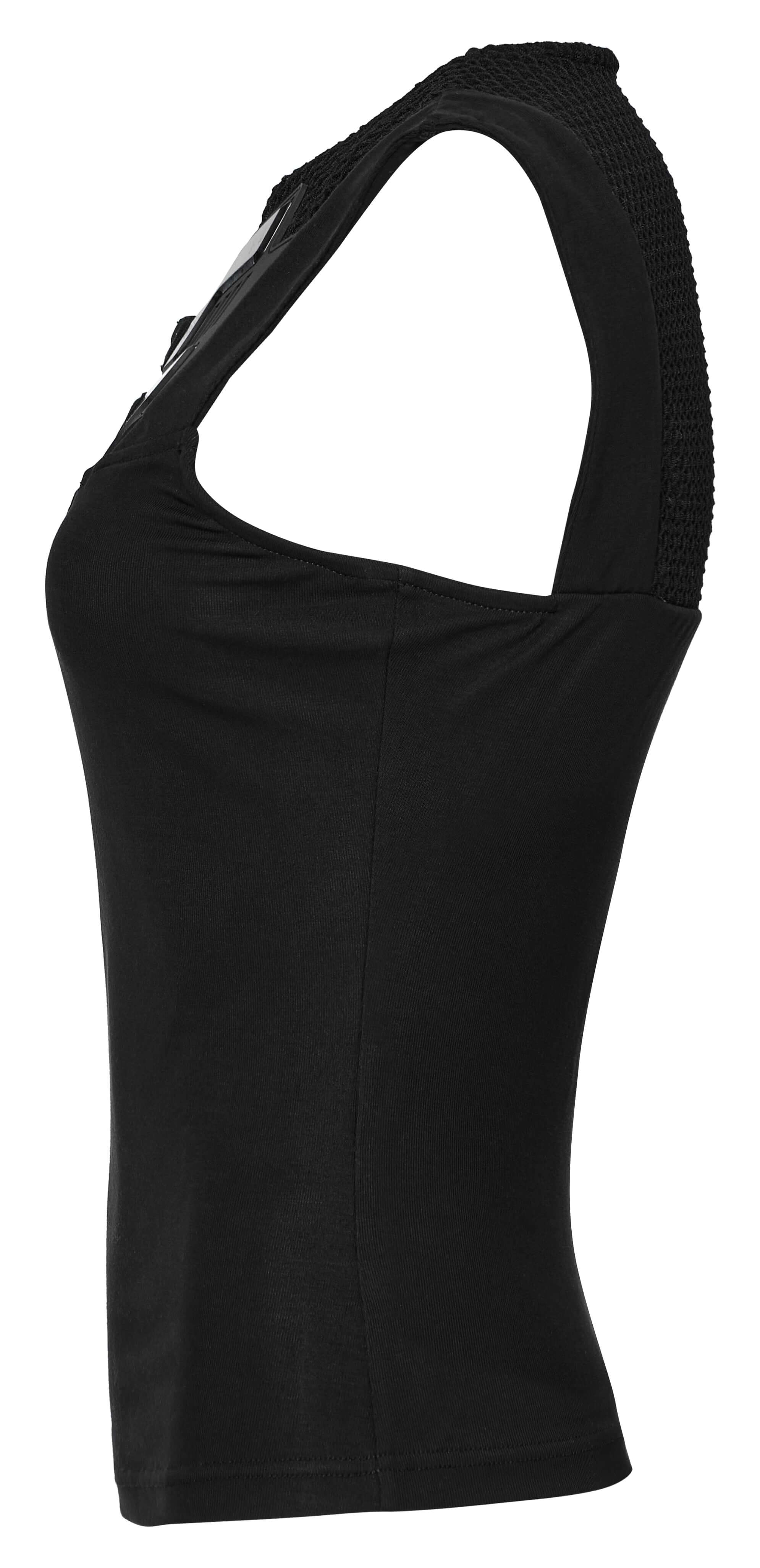 Punk Rave Ellerie Cyberpunk Vest – Mesh Knit Sleeveless Armor Top