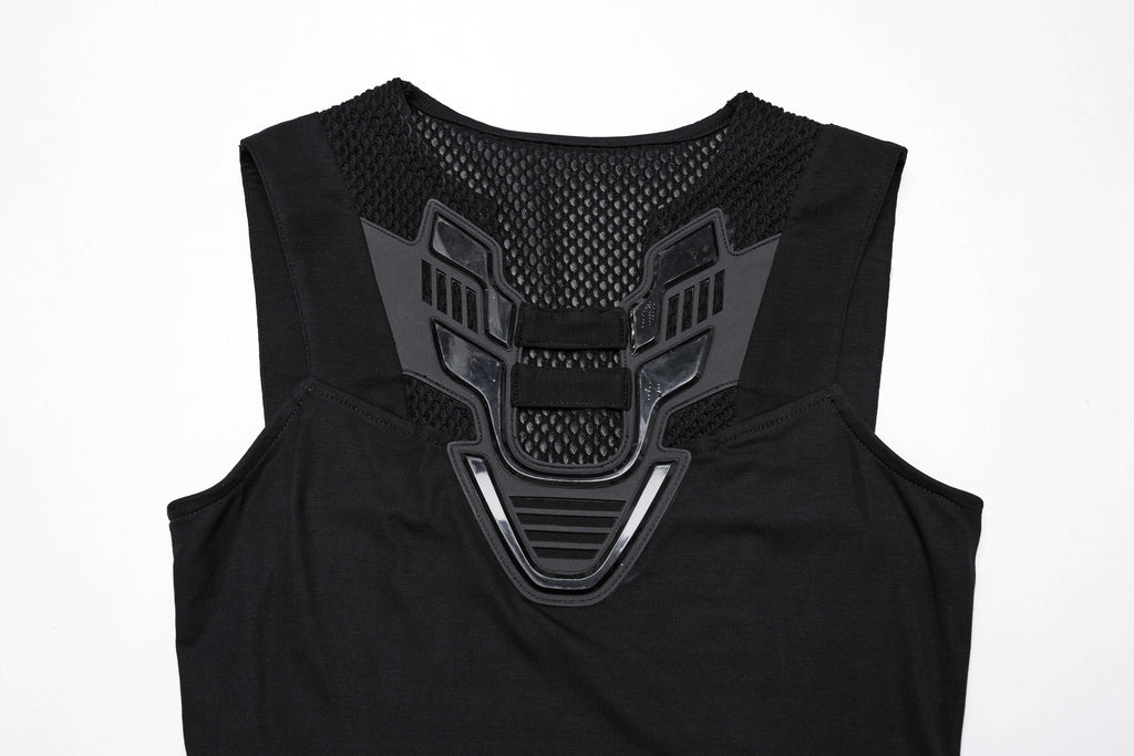 Punk Rave Ellerie Cyberpunk Vest – Mesh Knit Sleeveless Armor Top