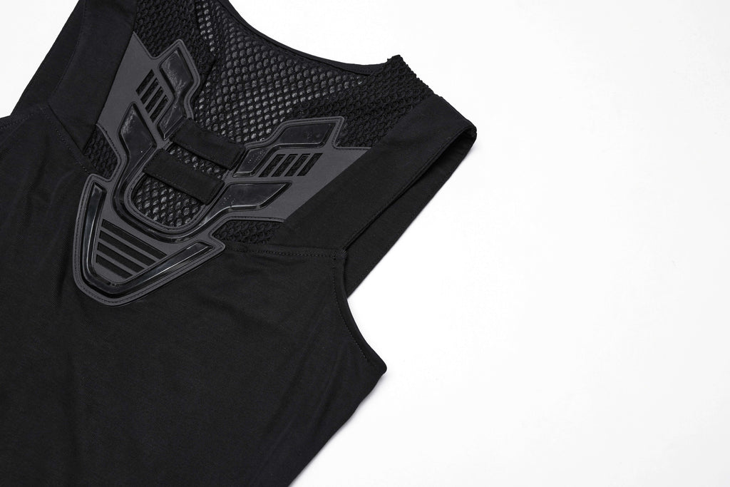 Punk Rave Ellerie Cyberpunk Vest – Mesh Knit Sleeveless Armor Top