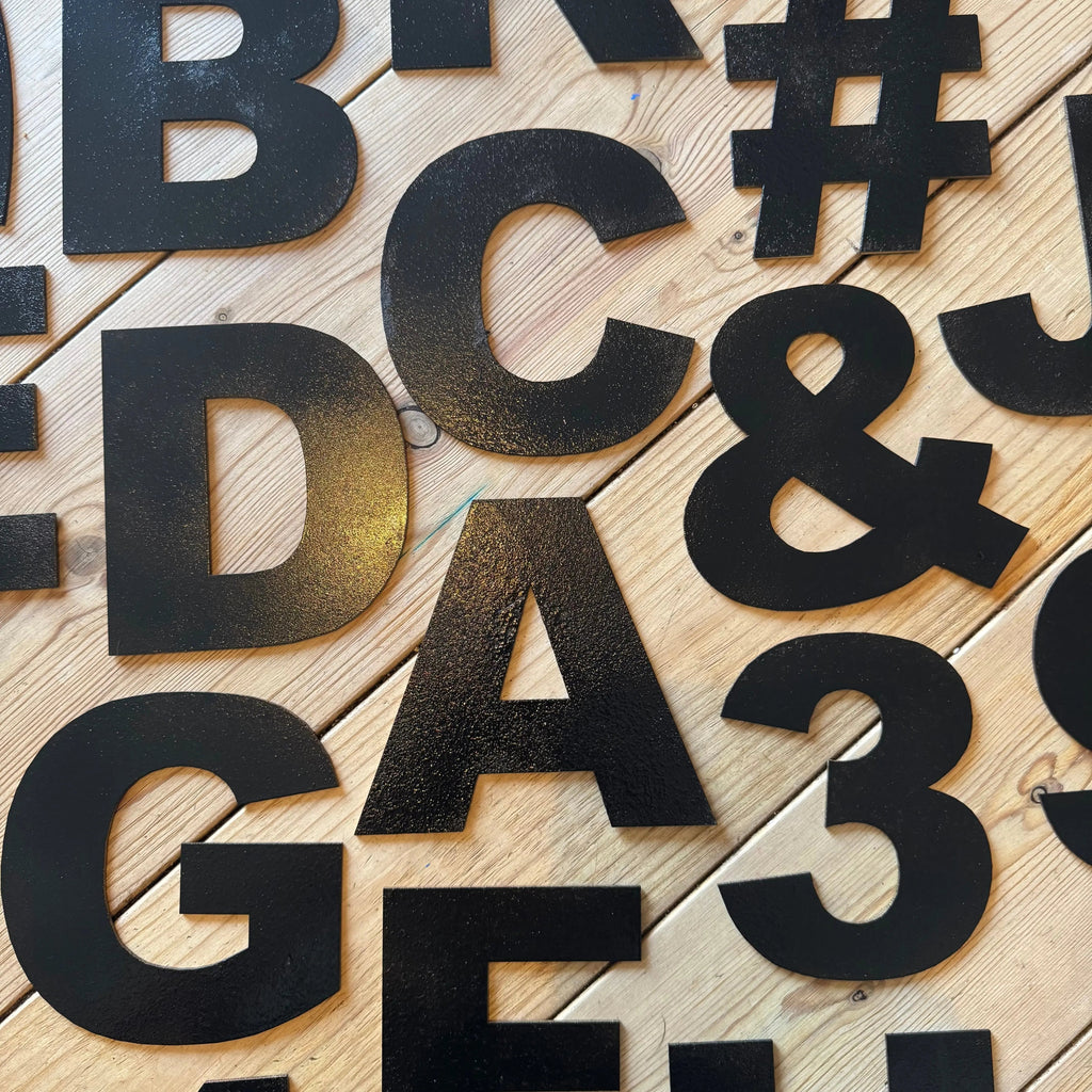 Rustic Black Metal Letters – Industrial Steel Wall Decor by Rustic Warehouse