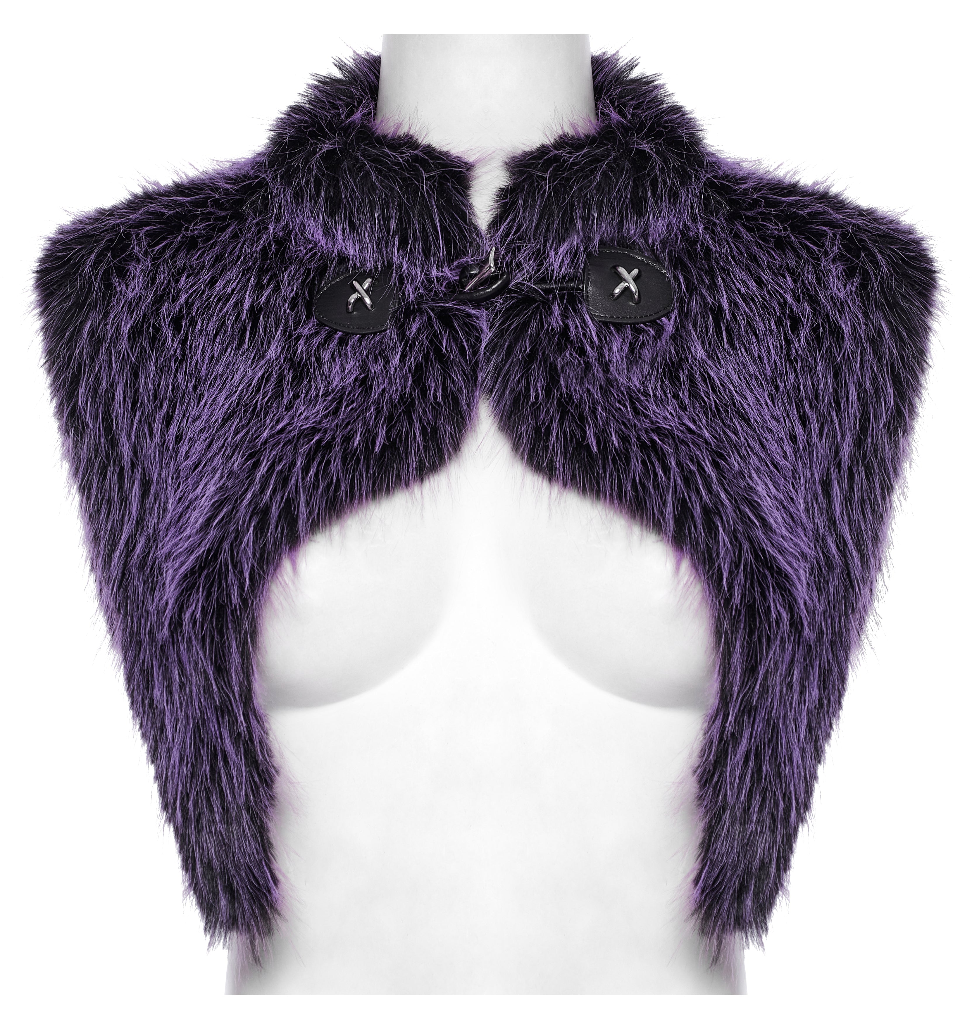 Punk Rave Lilith Gradient Faux Fur Devil Shawl – Violet Gothic Wrap