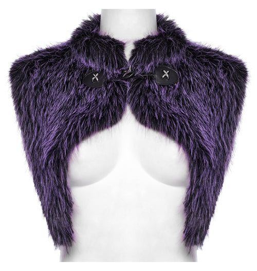 Punk Rave Lilith Gradient Faux Fur Devil Shawl – Violet Gothic Wrap