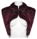 Punk Rave Lilith Gradient Faux Fur Devil Shawl - Crimson & Black