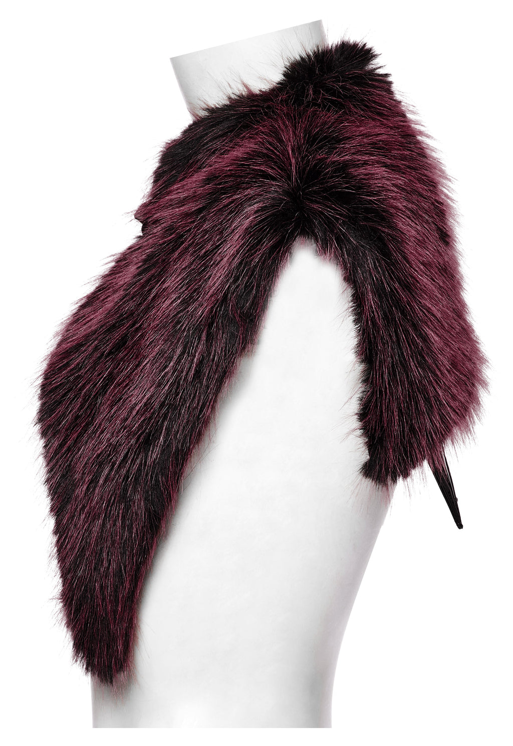 Punk Rave Lilith Gradient Faux Fur Devil Shawl - Crimson & Black