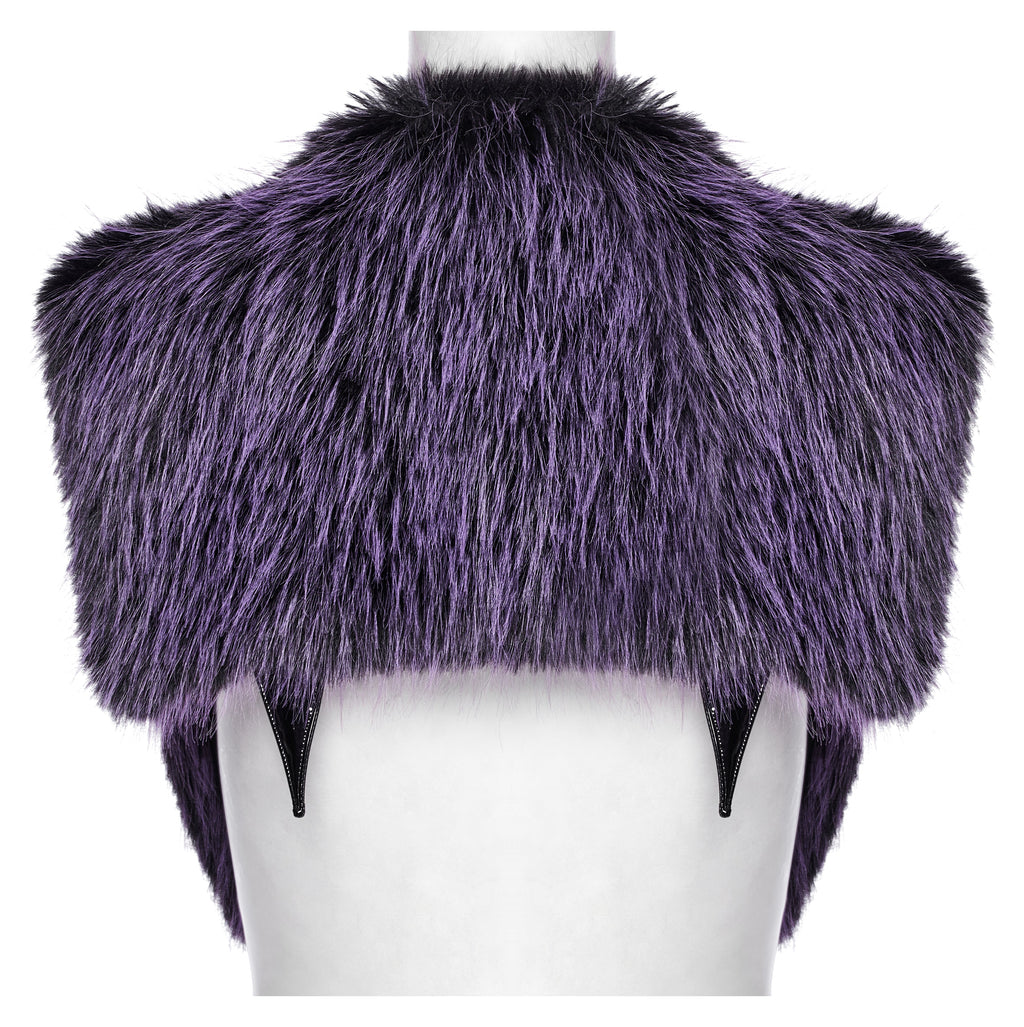 Punk Rave Lilith Gradient Faux Fur Devil Shawl – Violet Gothic Wrap