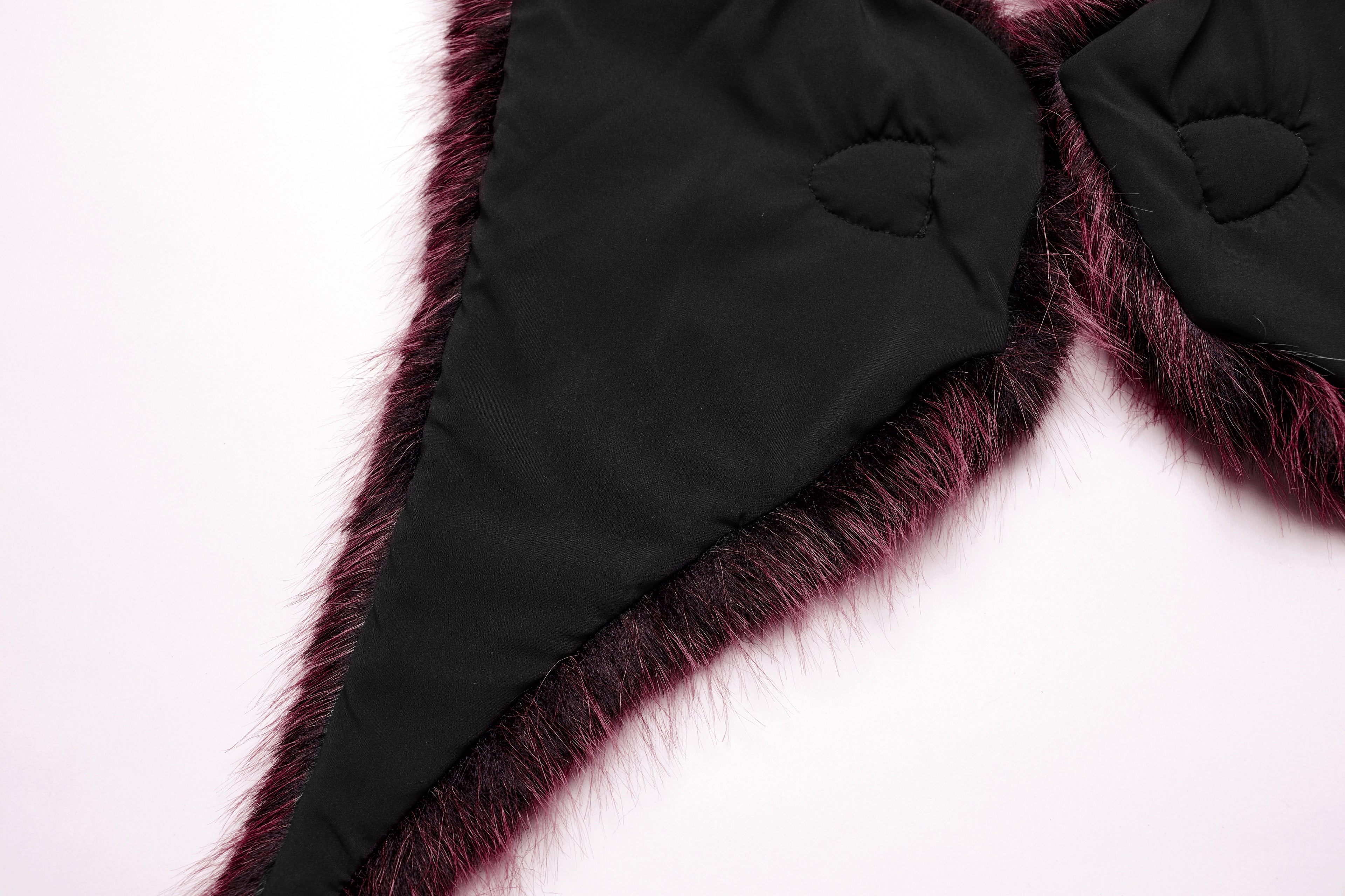 Punk Rave Lilith Gradient Faux Fur Devil Shawl - Crimson & Black