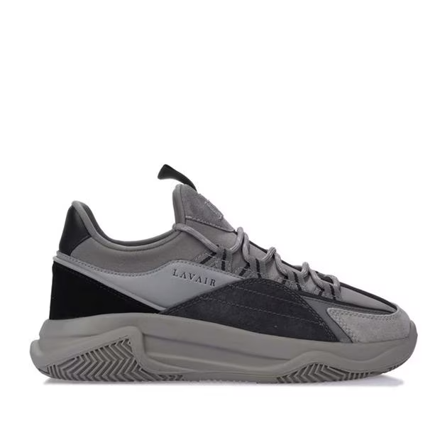 Lavair Creator Men's Grey Nappa Leather Chunky Trainers – UK 6 EU 40