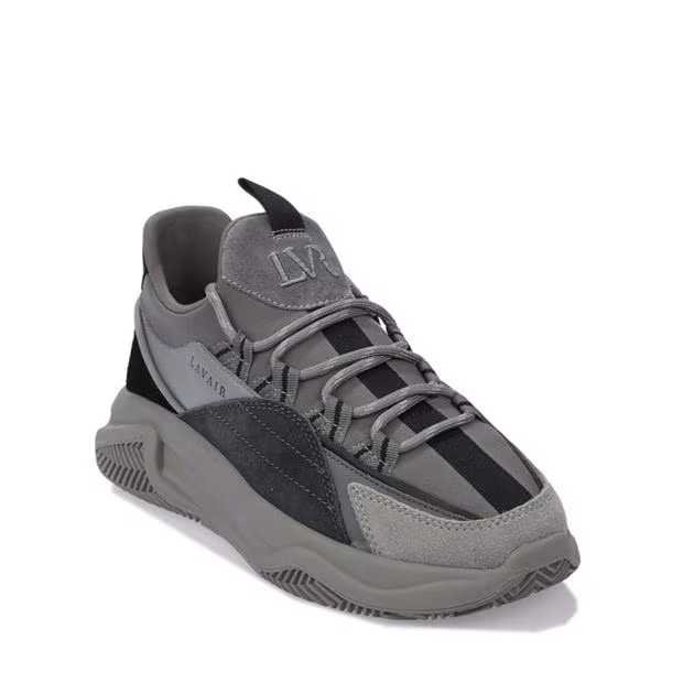 Lavair Creator Men's Grey Nappa Leather Chunky Trainers – UK 6 EU 40