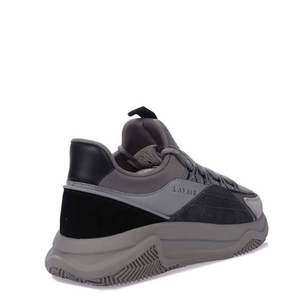 Lavair Creator Men's Grey Nappa Leather Chunky Trainers – UK 6 EU 40