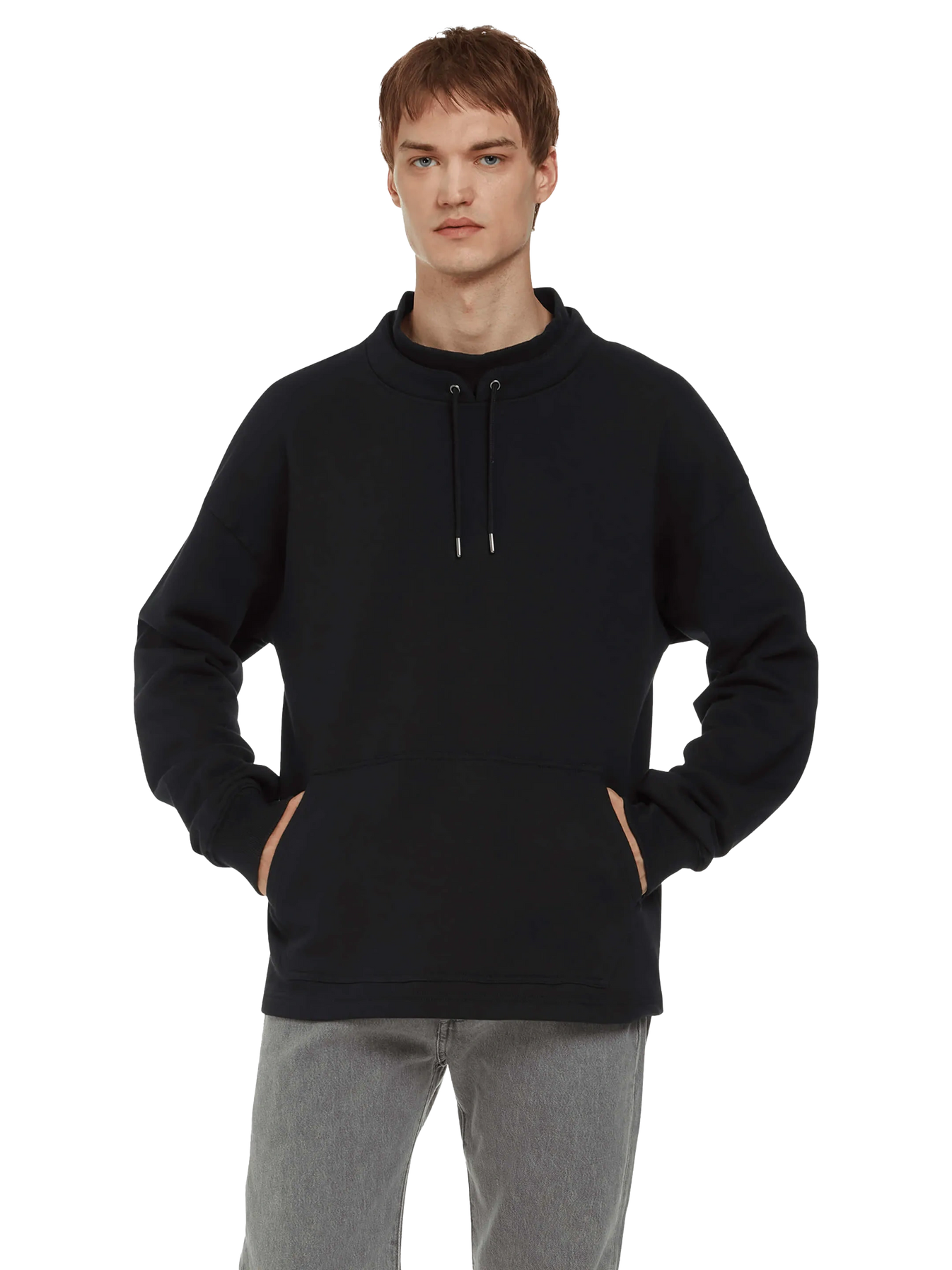 Organic Mock Neck Sweatshirt: Unisex