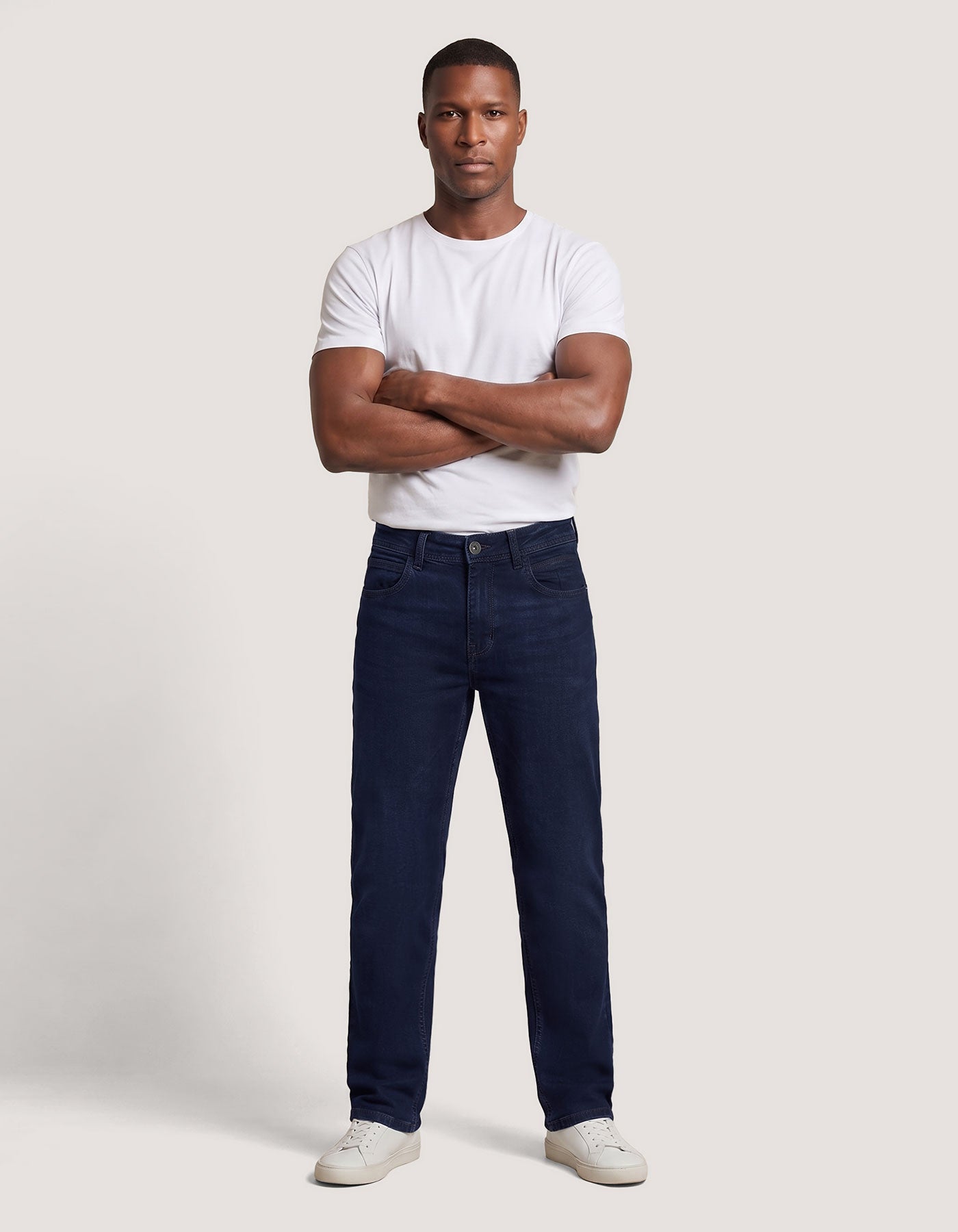 Basic Men's Denim Jeans - Dark Blue