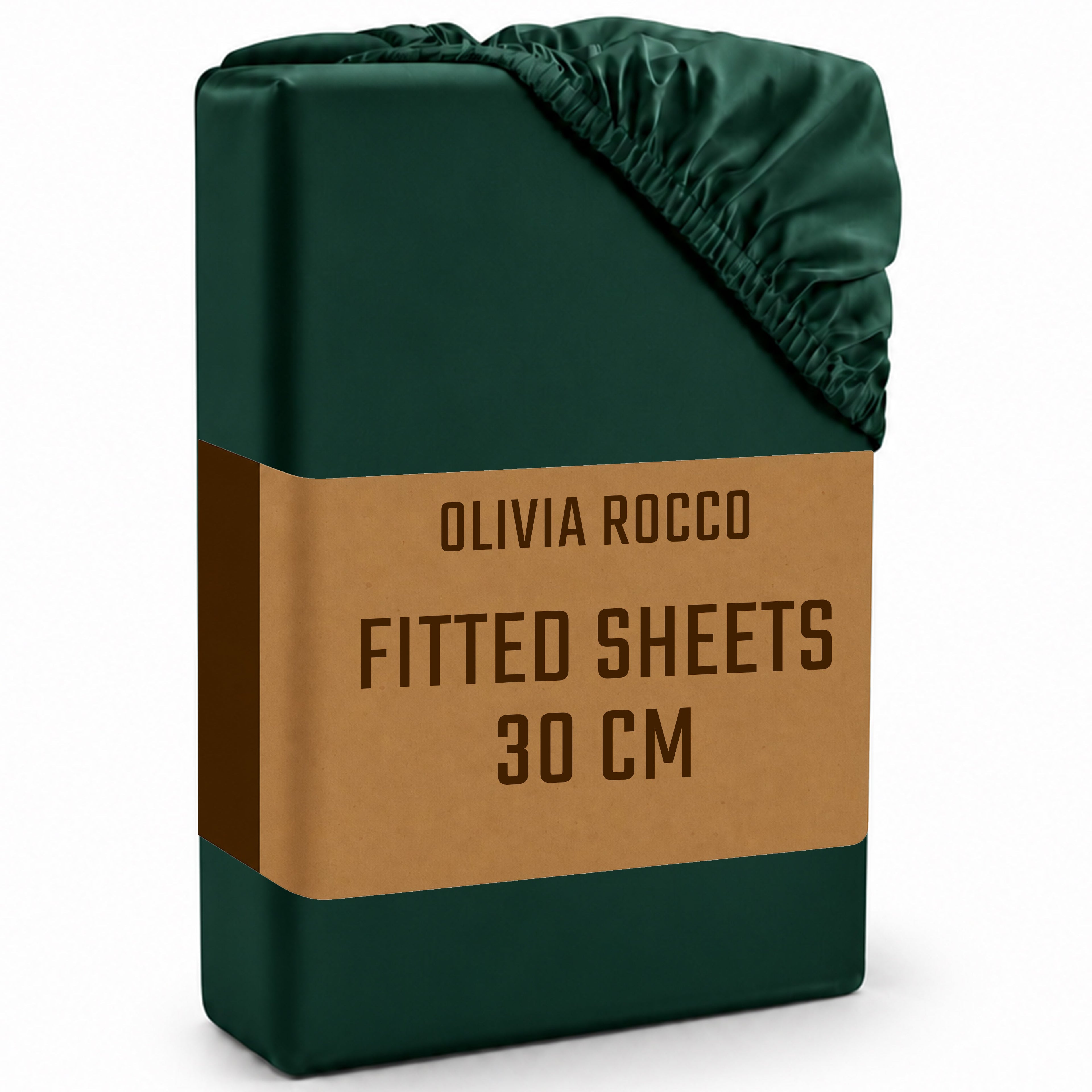 OLIVIA ROCCO Fitted Sheets – Super Soft Easy Care Plain Dye Bed Linen