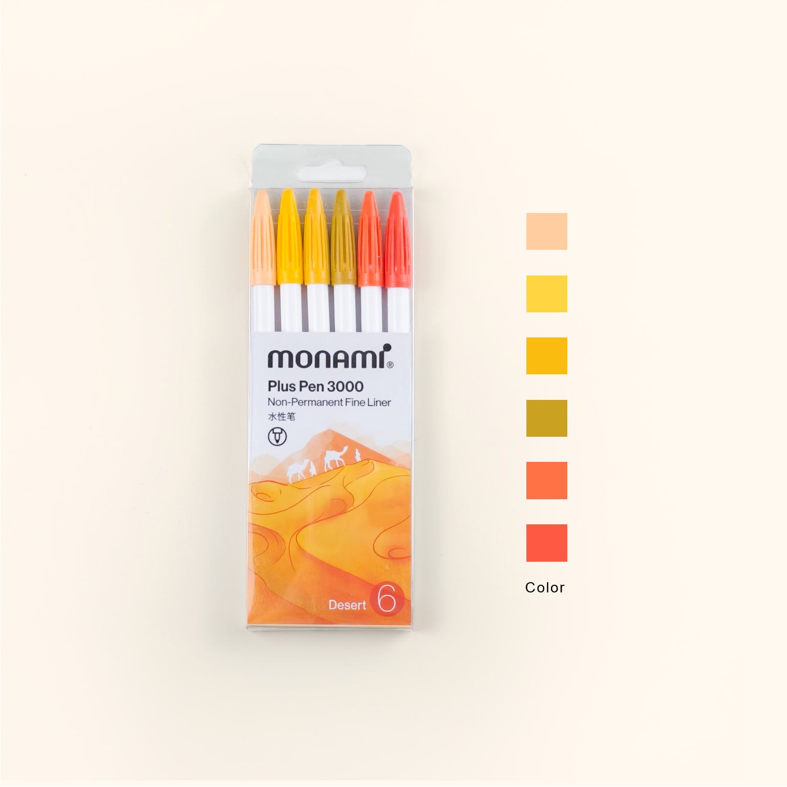 Monami Plus Pen 3000 Set | 0.4mm Fine Liner Journaling Pens - 6 Pcs