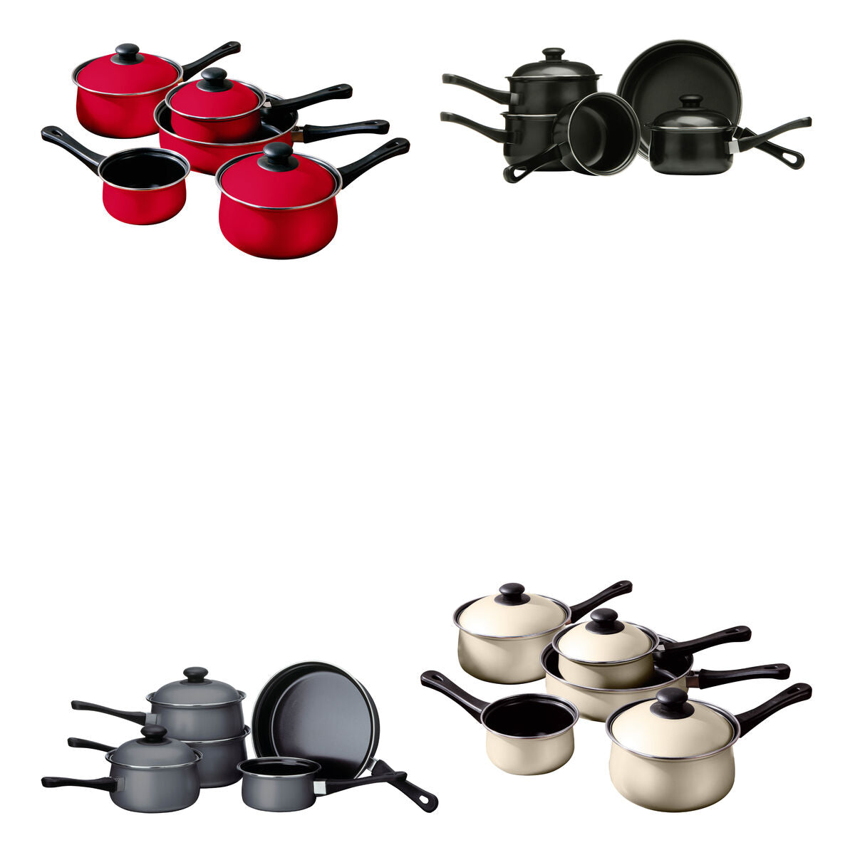 Orsina Viggo 5 Piece Non-Stick Cookware Set – Black Kitchen Essentials