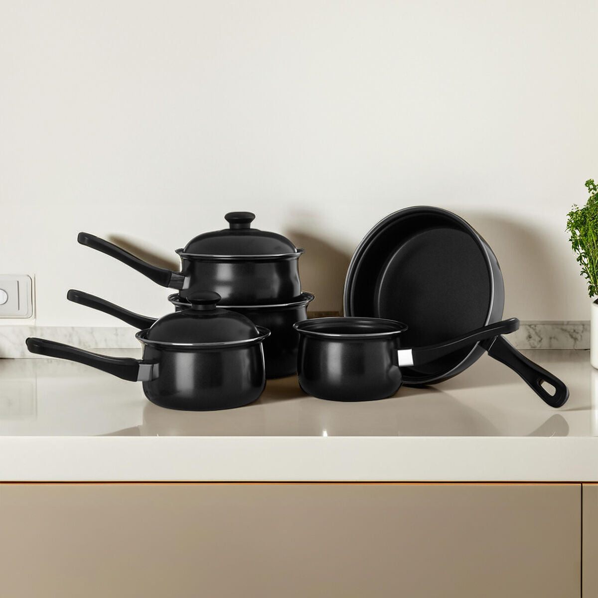 Orsina Viggo 5 Piece Non-Stick Cookware Set – Black Kitchen Essentials