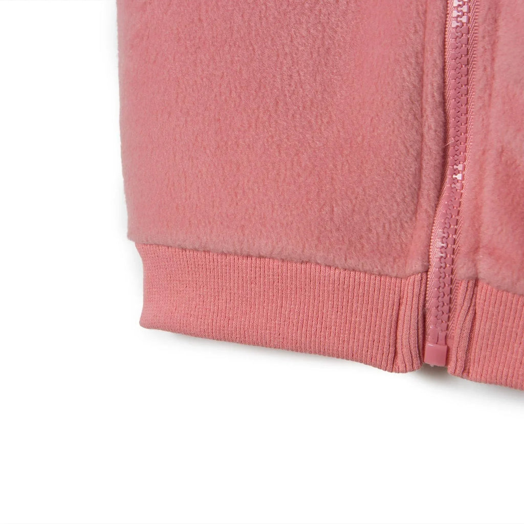 Baby Girl Fleece Waistcoat High Neck - Light Rose