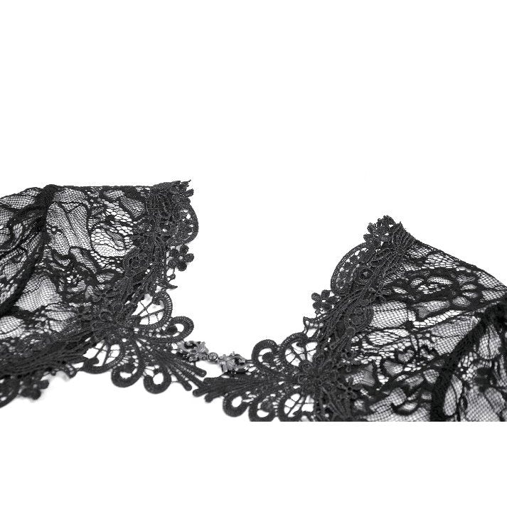 Dark In Love Lilith Gothic 3D Lace Bell Sleeve Cape – Floral Shrug