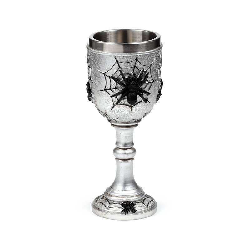 Kate's Clothing Gothic Spider Web Goblet – Resin and Stainless Steel