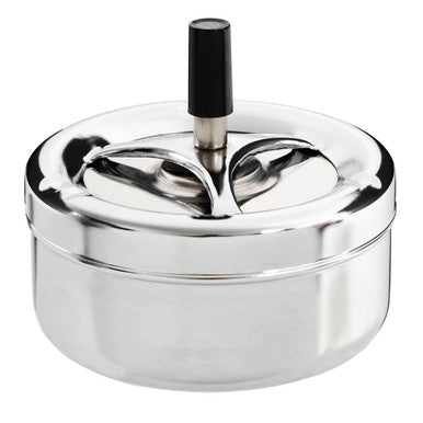 Orsina Large Spinning Ashtray – Chrome Effect Odour Control Ash Catcher