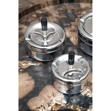 Orsina Large Spinning Ashtray – Chrome Effect Odour Control Ash Catcher