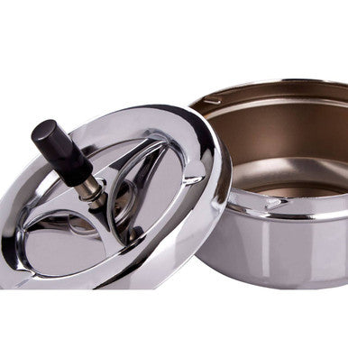 Orsina Large Spinning Ashtray – Chrome Effect Odour Control Ash Catcher