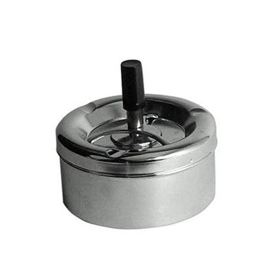 Orsina Medium Spinning Ashtray – Chrome Effect Odour Control Lid