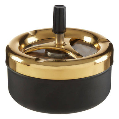Orsina Spinning Ashtray – Medium Gold and Matte Black Odourless