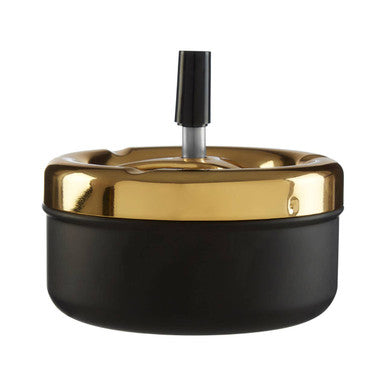 Orsina Spinning Ashtray – Medium Gold and Matte Black Odourless